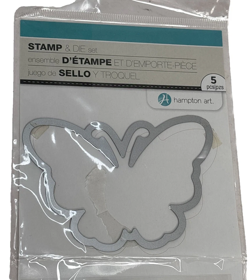 Juego de 5 estampillas y troqueles transparentes Hampton Art Butterfly Foto 2 de 4