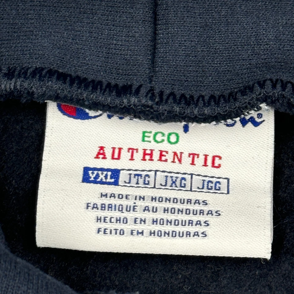 Chaqueta Champion Juvenil Extra Grande Azul Cremallera Completa Con Capucha Vellón Niños ECO Auténtica Foto 2 de 4