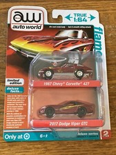 Auto World Ultra Red CHASE 2 Pack Target Exclusive 67 Corvette 2017 Viper RARE