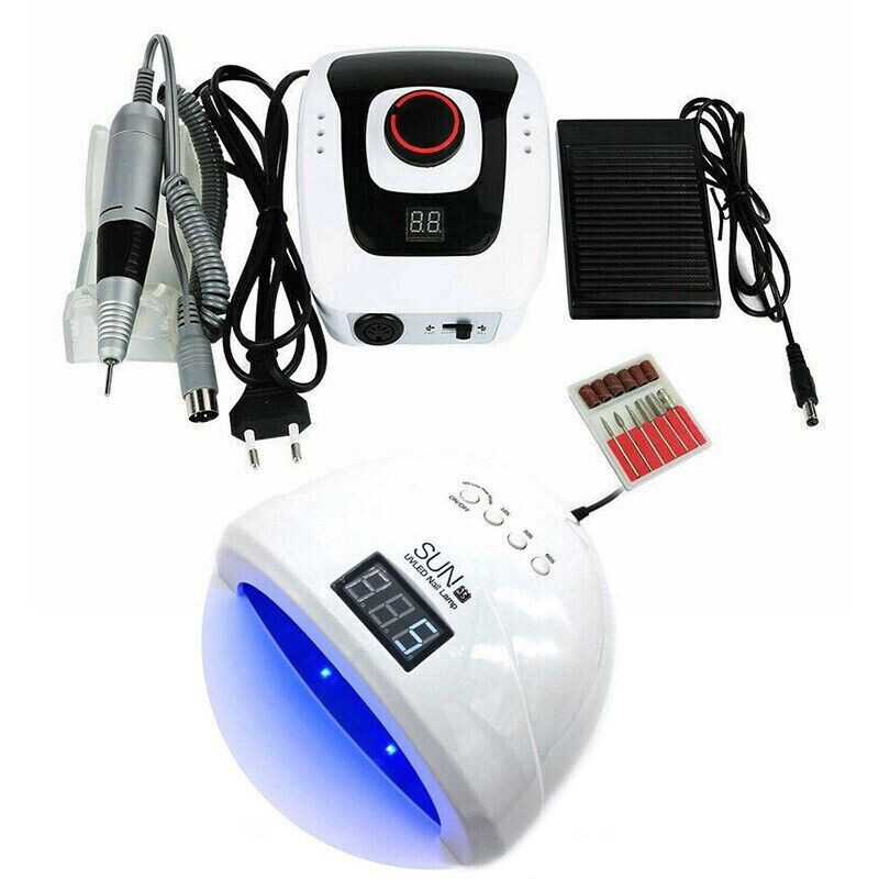 Fresa Unghie 35000 Giri + Fornetto 48W - Kit Completo Manicure Pedicure