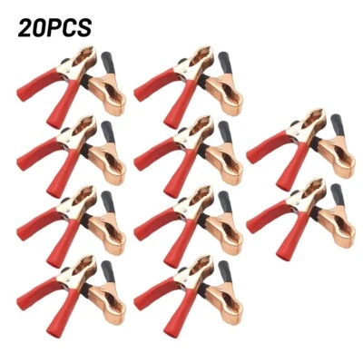 50A Heavy Duty Crocodile Clips Black Red Test Leads Wires Croc 80mm