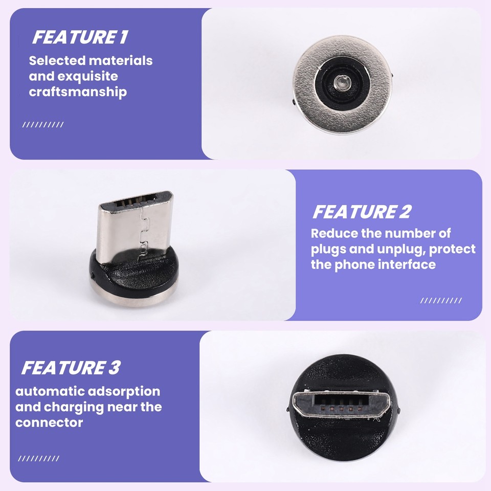 Round Cable Plug Phone Android Plug MicroUSB Fast3156