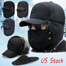Men Winter Aviator Thick Hat Ear Flap Snow Ski Elmer Fudd Mask Hood Cap