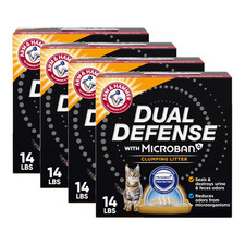 Arm  Hammer Dual Defense Cat Litter with Microban Clumping Multi-Cat 4 Pack