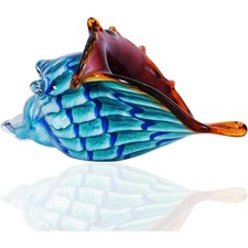Hand Blown Glass Conch Ornament, Seashell Figurine for Home Decor  Gifts