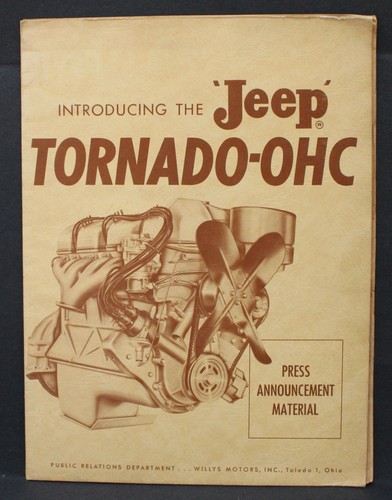 1965 Kaiser Willys Jeep Tornado OHC Press Release AD Announcement Package
