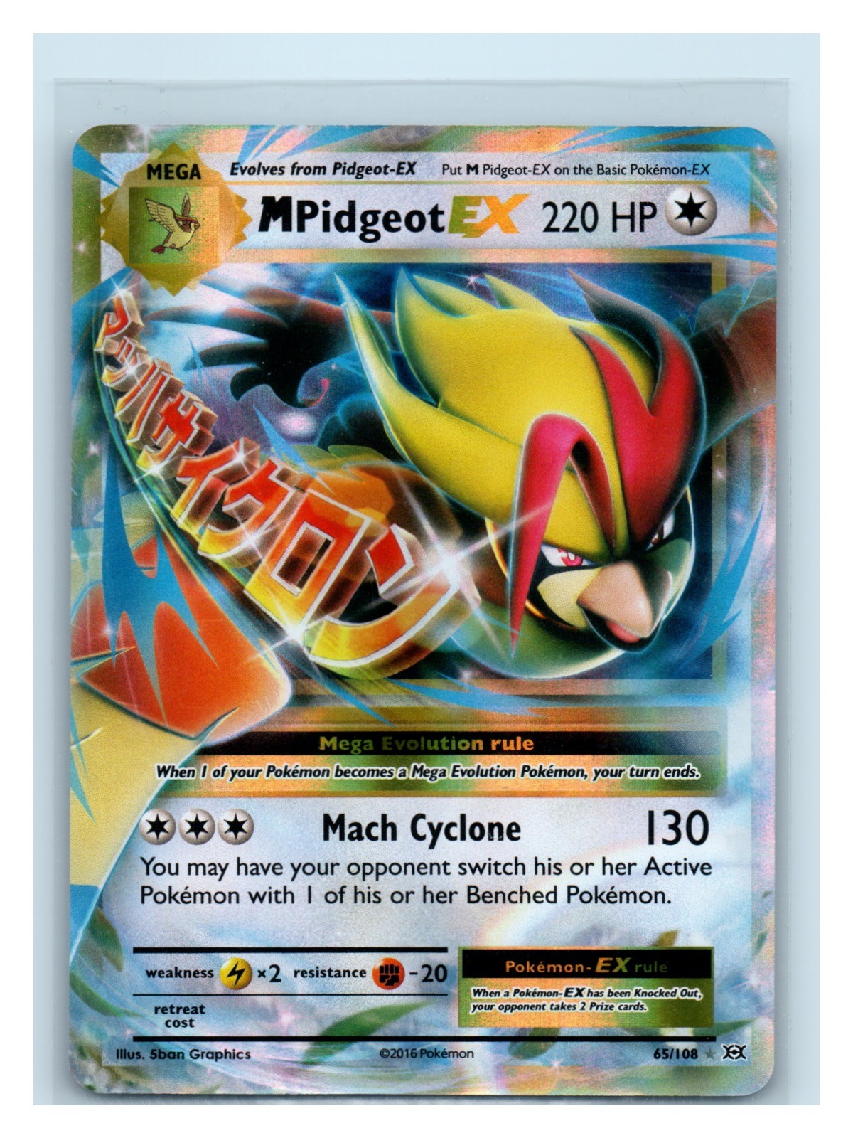 M Pidgeot EX Holo 65/108 Ultra Rare 2016 XY - Evolutions NM