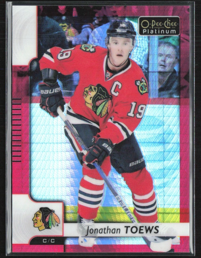 Jonathan Toews 2017-18 O-Pee-Chee Platinum Red Prism /199 #125 Chicago