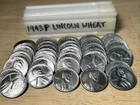 1943 P LINCOLN WHEAT CENT STEEL PENNY ROLL AU BRILLIANT LUSTER SHINY COINS MUSTC