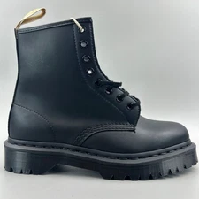 Dr. Martens 1460 Men Size 8 Black Smooth Vegan Leather Combat Boots 27032 NEW