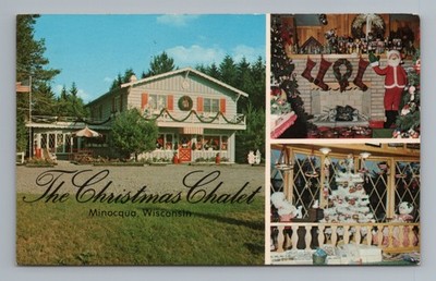 The Christmas Chalet Minocqua Wisconsin Vintage Postcard