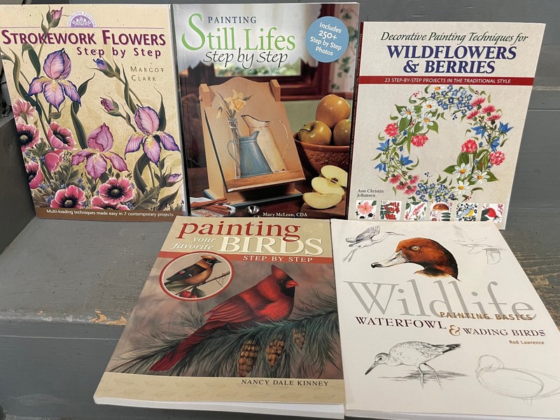 NOS 5 How to Paint books Waterfowl, birds, wildflowers,still life & flowers