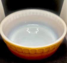 VINTAGE CROWN PYREX OVENWARE BURNT  ORANGE BOWL DISH RETRO COOKING BAKE