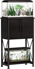 5-10 Gallon Fish Tank Stand, Metal Double Aquarium Stand with Cabinet for Fish T