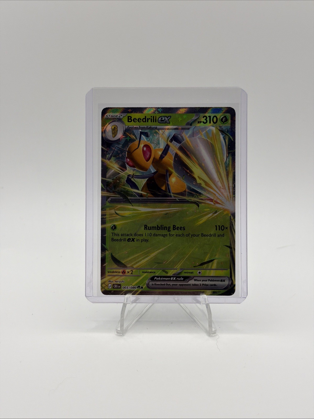 Beedrill ex 3/86 Double Rare Pokemon Chaos Rising ME04 NM