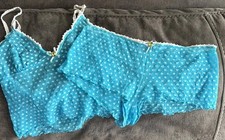 Vintage Victoria s Secret Tank set, Polka- Dot, Blue, Sheer, S