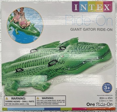 Intex Giant Alligator 2 Person Gator Ride-On Swimming Pool Float 80'' X 45'' NEW
