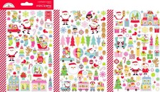 Doodlebug Mini Icon Stickers Oh What Fun Colorful Christmas Trees Santa Train