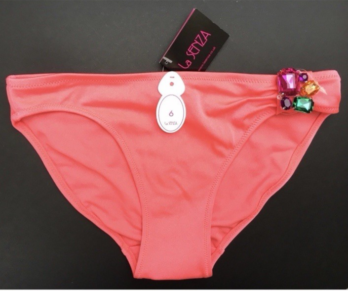 LA SENZA 'Jewel' Bikini Bottoms UK 6 Coral Pink BNWT