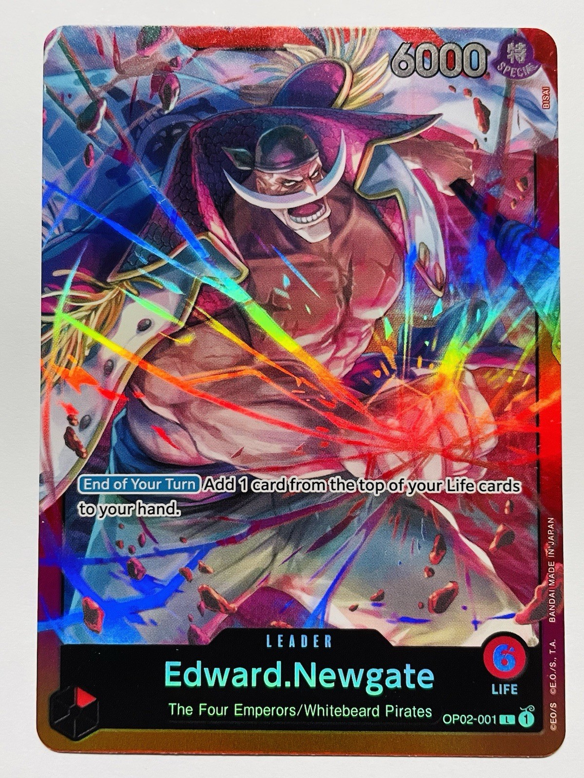 CARD ONE PIECE TCG - Edward Newgate Leader Alt Art OP02-001 NEAR MINT English