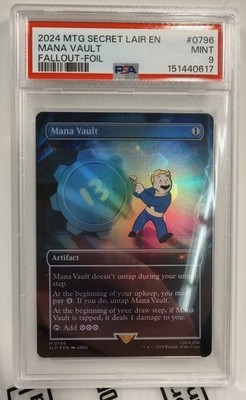 FALLOUT MTG SECRET LAIR DROP FOIL MYTHIC RARE PSA 9 MANA VAULT #0796