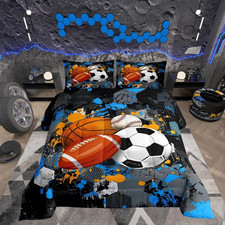 Basketball Comforter Set Queen Size Baseball Comforter for Boys Girls Teens Foot