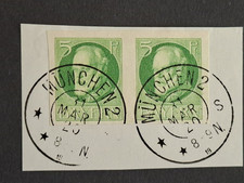 112 B, Waagrechtes Paar, M&uuml;nchen 2, geschnitten, Selten, Ludwig III, 5 Pf