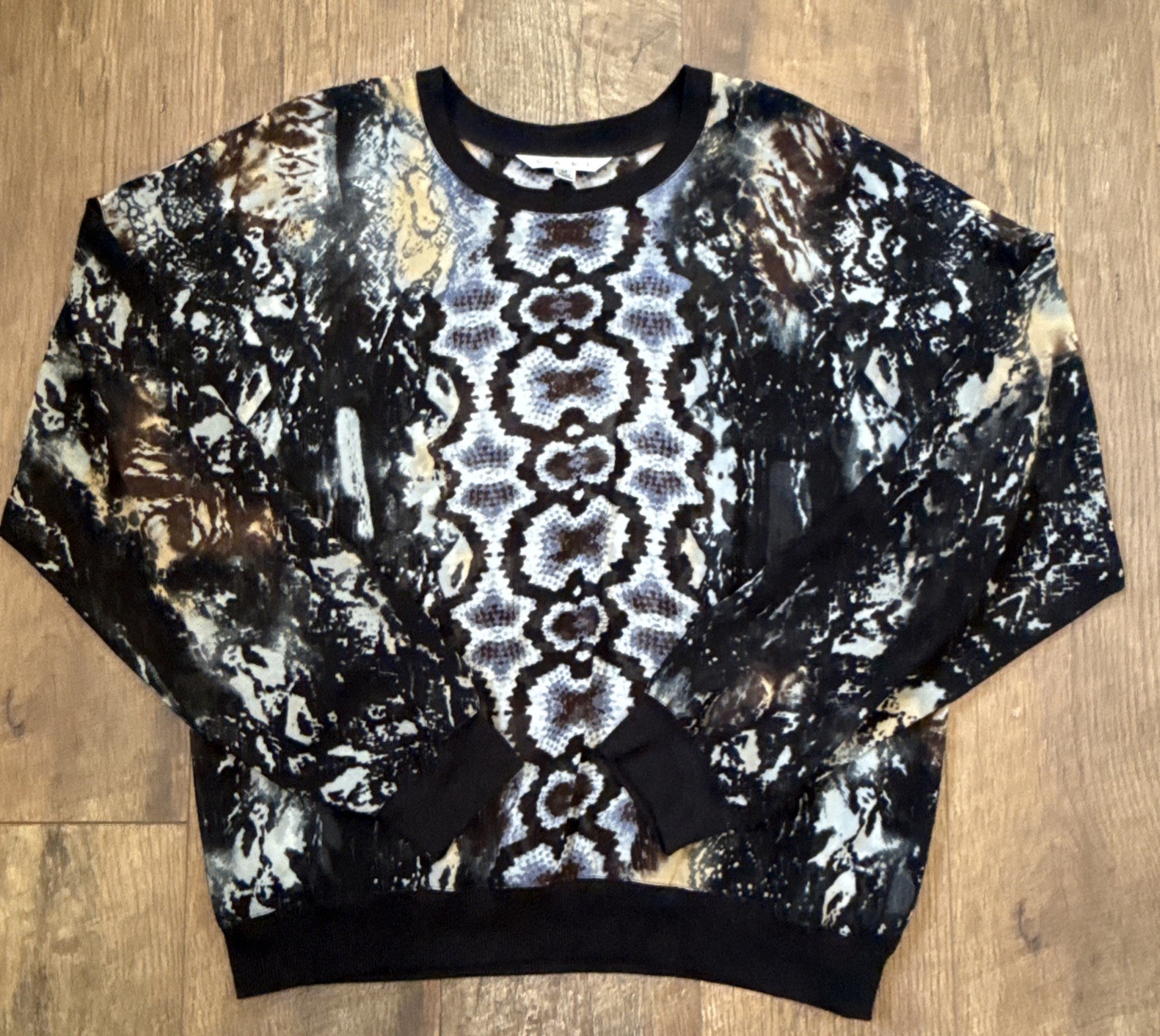 Cabi Snakeskin Sheer Pullover Blouse Python Size … - image 6