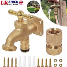 Outside Garden Tap - 1/2 BSP - High Quality Brass Bib Tap with Tap Connector UK