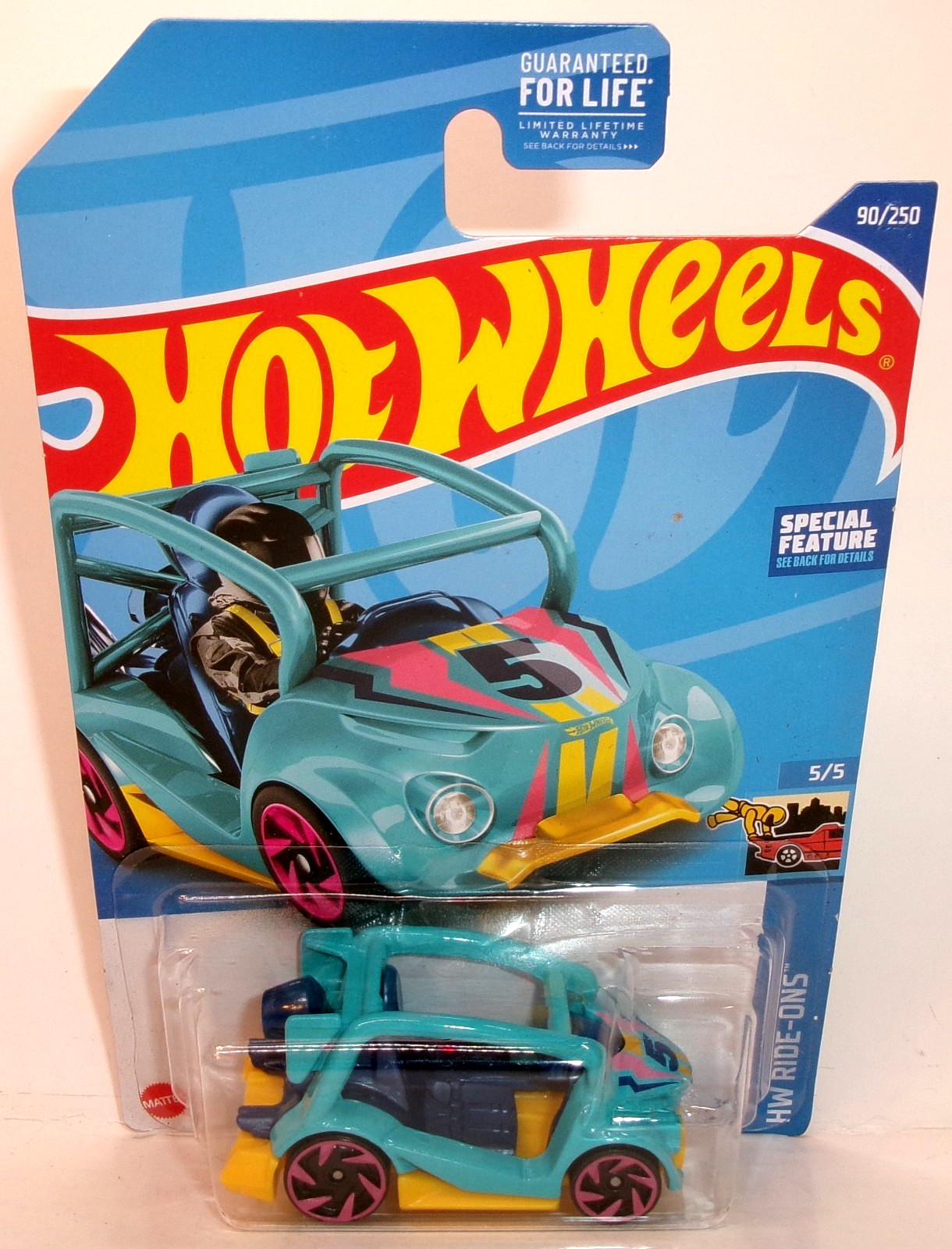 2022 HOT WHEELS HW RIDE-ONS 5/5 CYAN KICK KART  #90/250