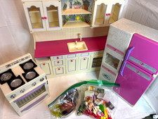 Vintage 1996 Tyco Kitchen Littles Deluxe Kitchen Center 70 Pcs Fridge Oven Lot