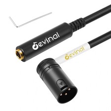 Rotatable Right-Angle XLR to 1/4" Female Cable Adjustable Low-Profile 1 FT