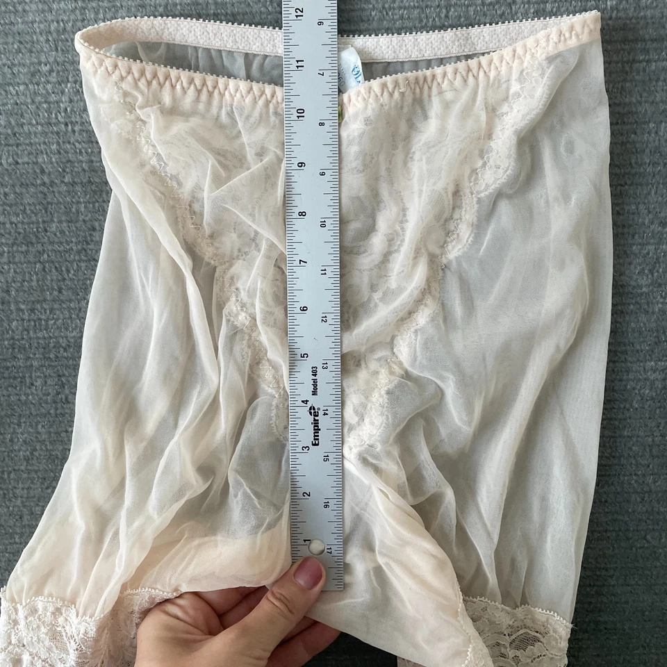 Pantalones Cortos Vintage Sheer Bloomers Mujer L Melocotón Floral Transparente Cottagecore Encaje Alto Foto 2 de 4