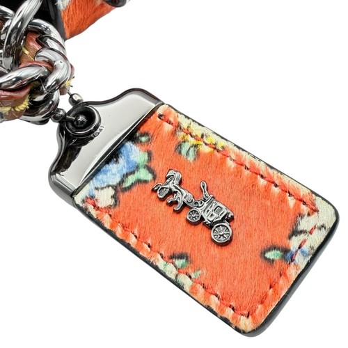 COACH 1941 Dinky 24 Turnlock Calf Hair Leather Shoulder Chain Bag Red Floral - Photo 19/19
