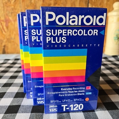 Polaroid Super color New Blank VHS Tapes Lot  4 Plus T-120 6 Hour Sealed