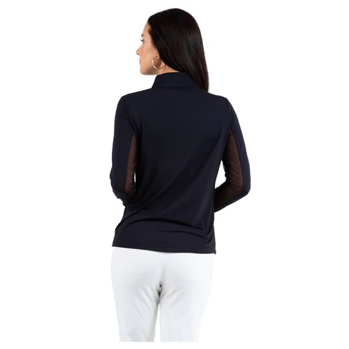 IBKUL Women's Solid Long Sleeve Quarter Zip Mock Neck Shirt - Colors & Sizes - Picture 2 of 17
