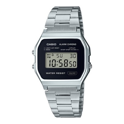 Unisex Wristwatch CASIO A-158WEA-1EF Digital Stainless Steel Black VINTAGE