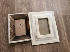 two distressed rustic wood picture frames