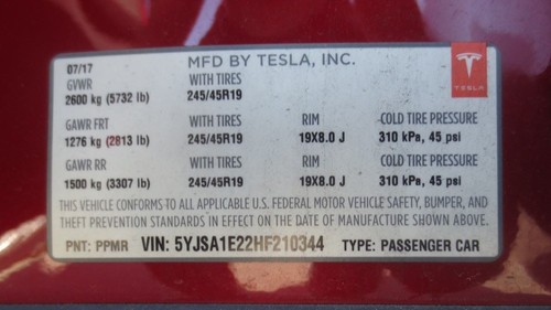 Driver Side View Mirror, FITS 17 TESLA Model S 159264 - Foto 7 di 7