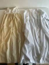 VICTORIAN COTTON BAPTISM GOWN And Slip DRESS LACE EDGE Embroidered