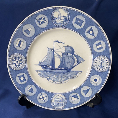 Wedgwood Peabody Museum of Salem 150th Anniversary Plate Blue BALTICK