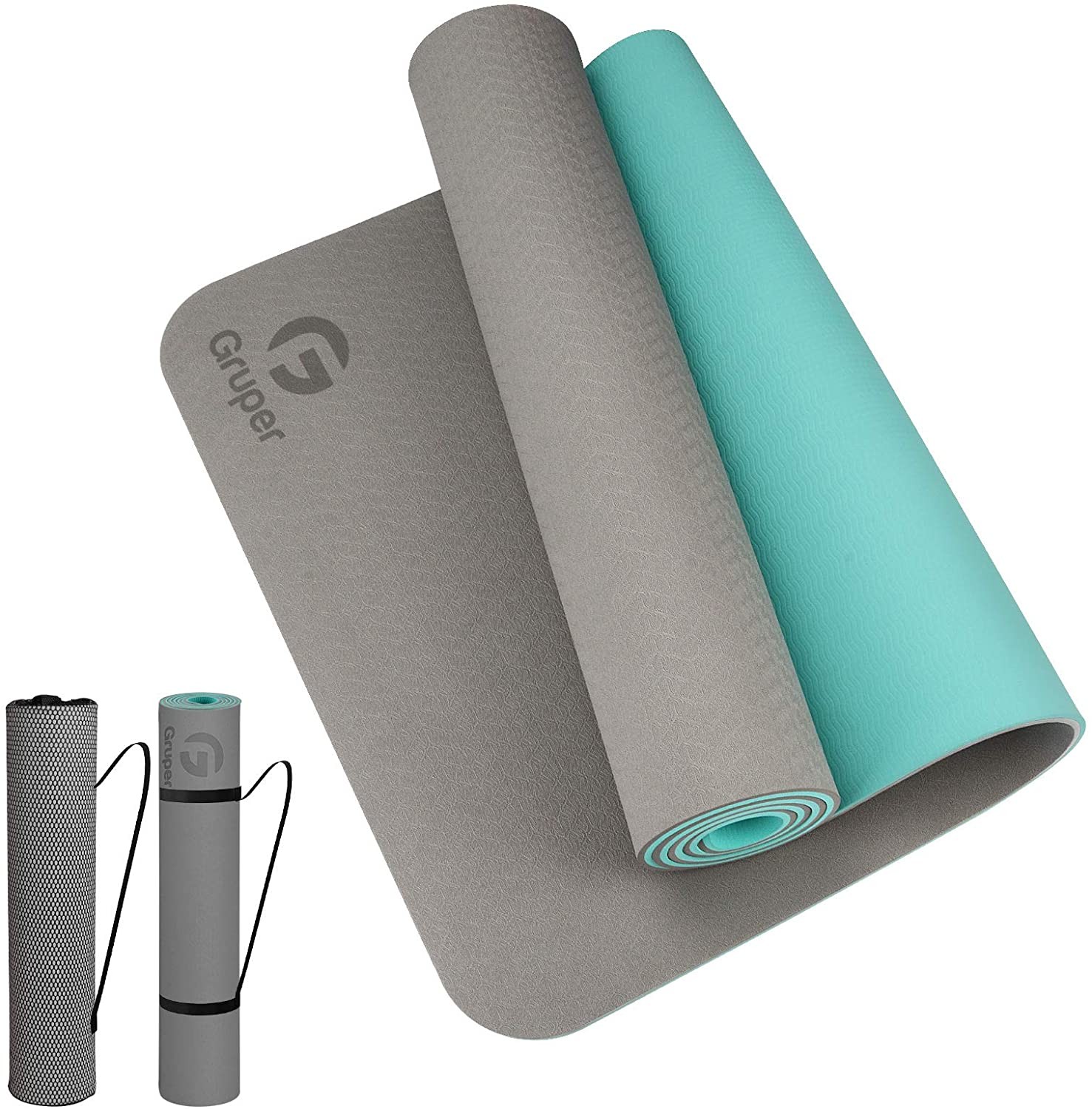 Premium Gruper Yoga Mat – Non-Slip, Eco TPE, 6mm, 183x61cm, w/ Carry Bag