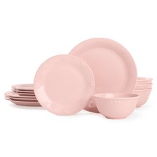 London Collection 12-Piece Stoneware Dinnerware Set Plates & Bowls Dish Set