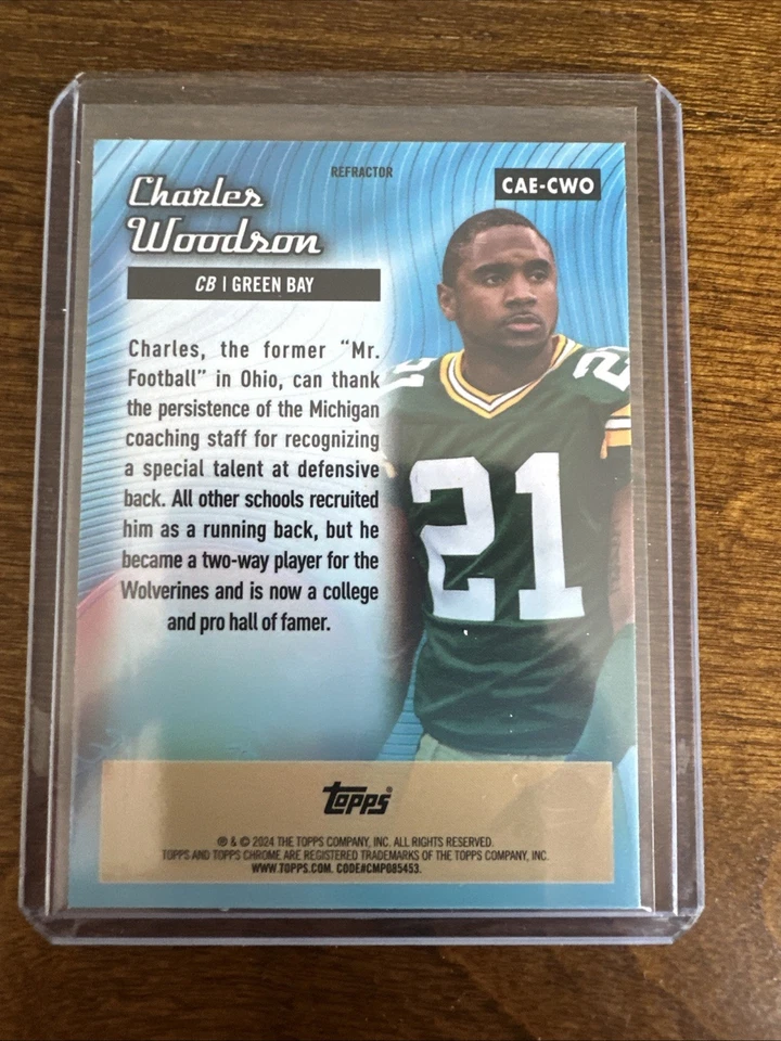 2023 Topps Composite - Topps Finest Refractor #187 Charles Woodson - Image 2 of 2