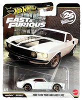 Hot Wheels 1969 Ford Mustang Boss 302 3/5 Fast Furious 1:64 Modellauto Spielzeug