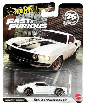 Hot Wheels 1969 Ford Mustang Boss 302 3/5 Fast Furious 1:64 Modellauto Spielzeug