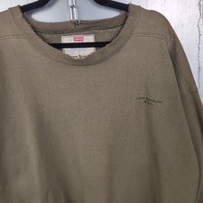 Levi Strauss Vintage Distressed Olive Green Earth Tone Crewneck Sweatshirt Large