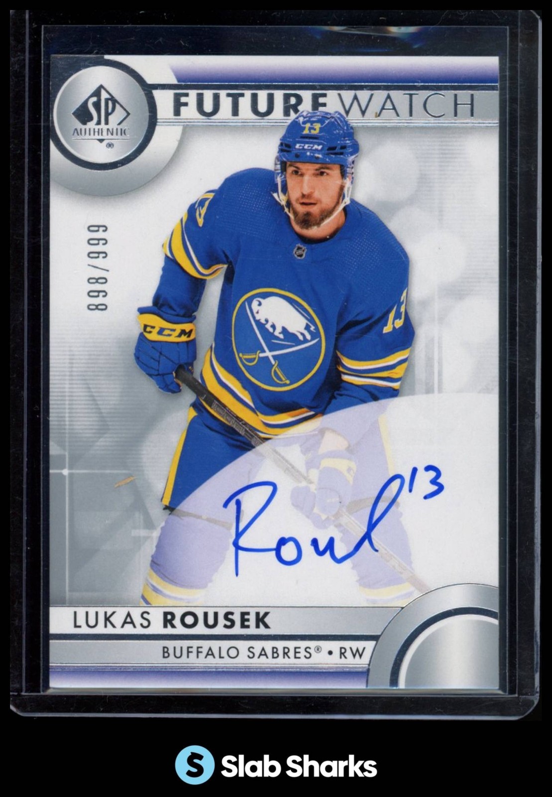 2023 SP AUTHENTIC #124 LUKAS ROUSEK FUTURE WATCH AUTO ROOKIE RC /999