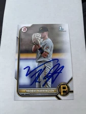 Thomas Harrington SIGNED 2022 Bowman Draft #BD-37 Pittsburgh Pirates 1st Bowman