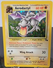 Aerodactyl Pokemon Fossil Holo Card Rare 1/62 Unlimited TCG 1999 Pokémon